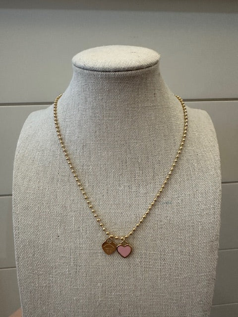 Please Return To Love & Co Necklace - Gold/Pink